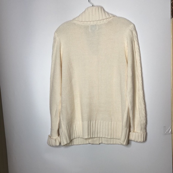 St Johns Bay Cream Womens Sweater Button Front L LARGE - Picture 10 of 10